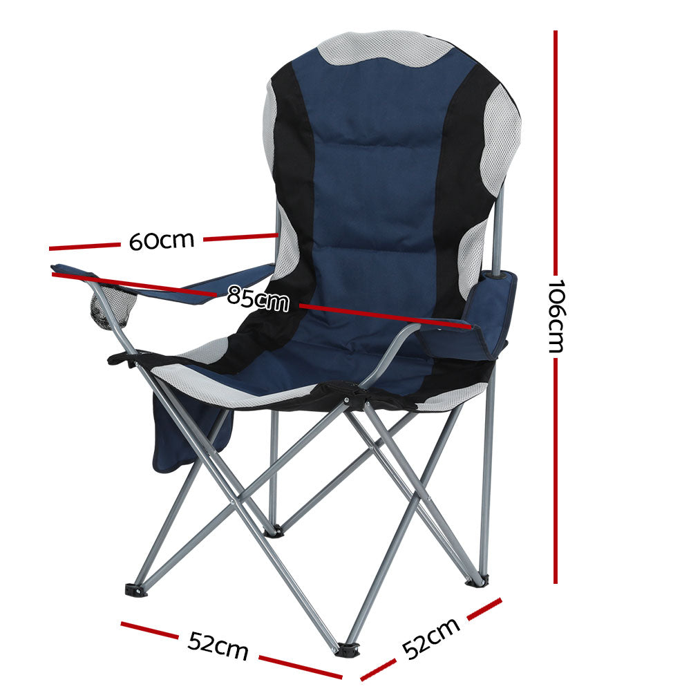 Camping Folding Arm Chair Portable Camping Garden Fishing - 2x