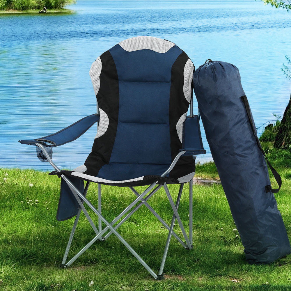 Camping Folding Arm Chair Portable Camping Garden Fishing - 2x