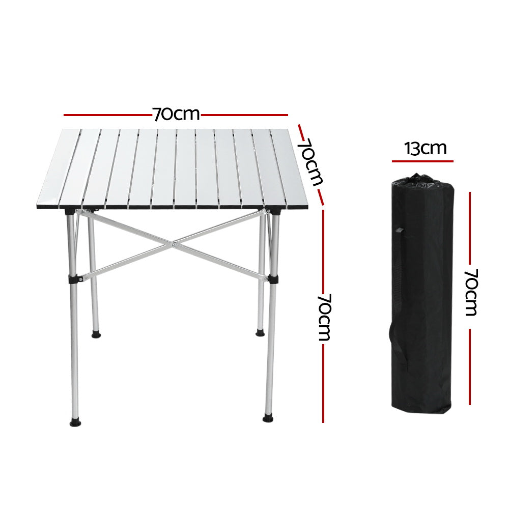 Camping Roll up Table Foldable Picnic Garden BBQ Desk - 70cm