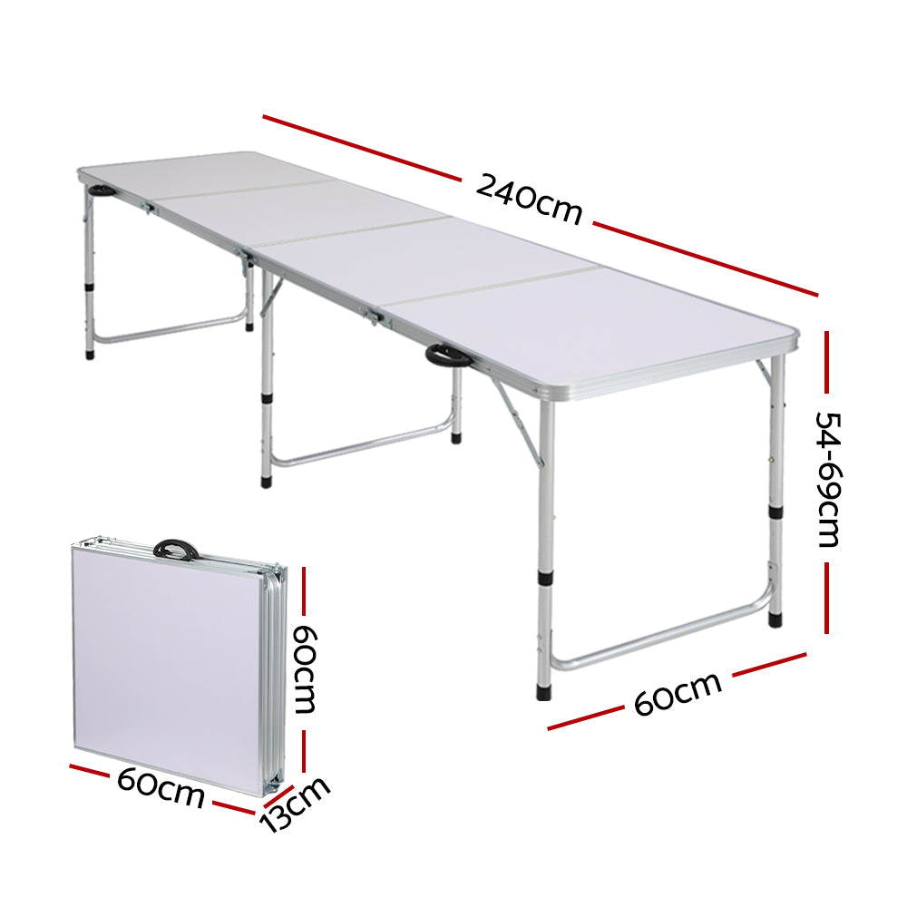 Folding Camping Table Portable Picnic Garden - 240CM