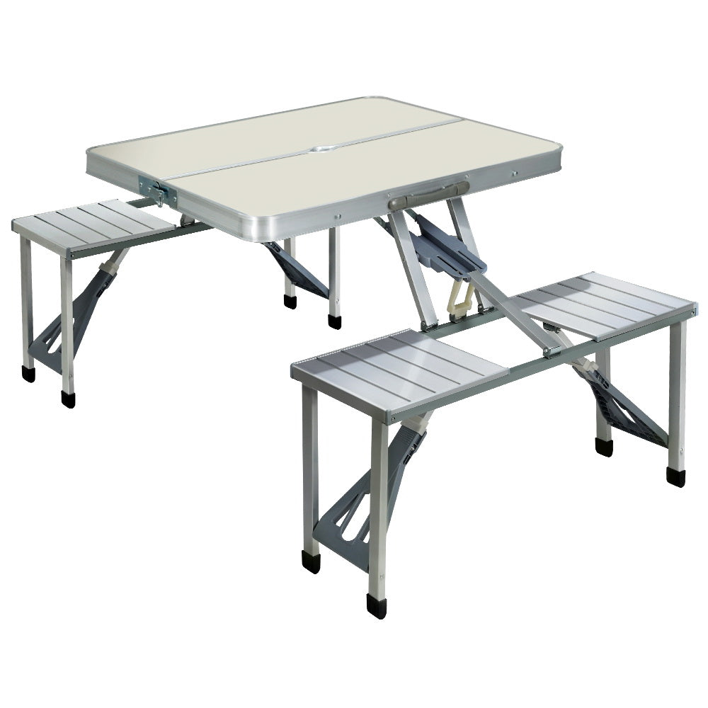 Camping Table Chairs Folding Outdoor Picnic Beach BBQ - 4 Seater