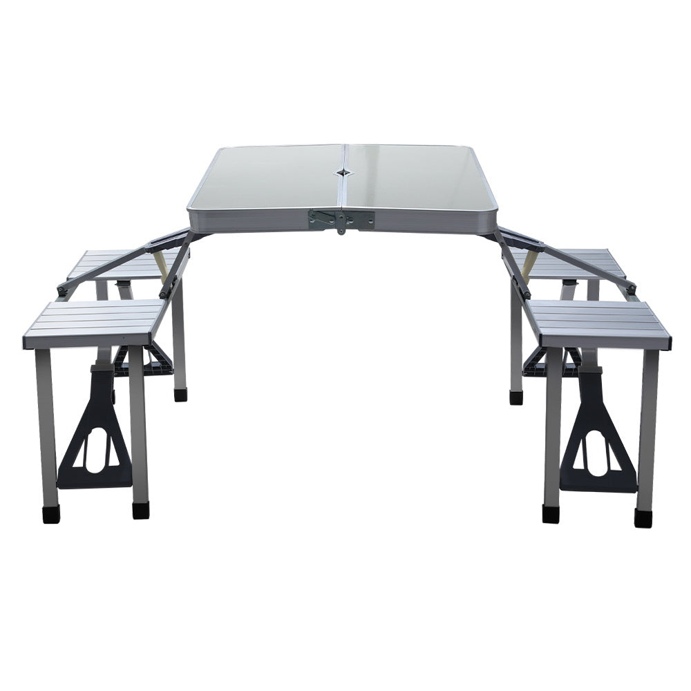 Camping Table Chairs Folding Outdoor Picnic Beach BBQ - 4 Seater