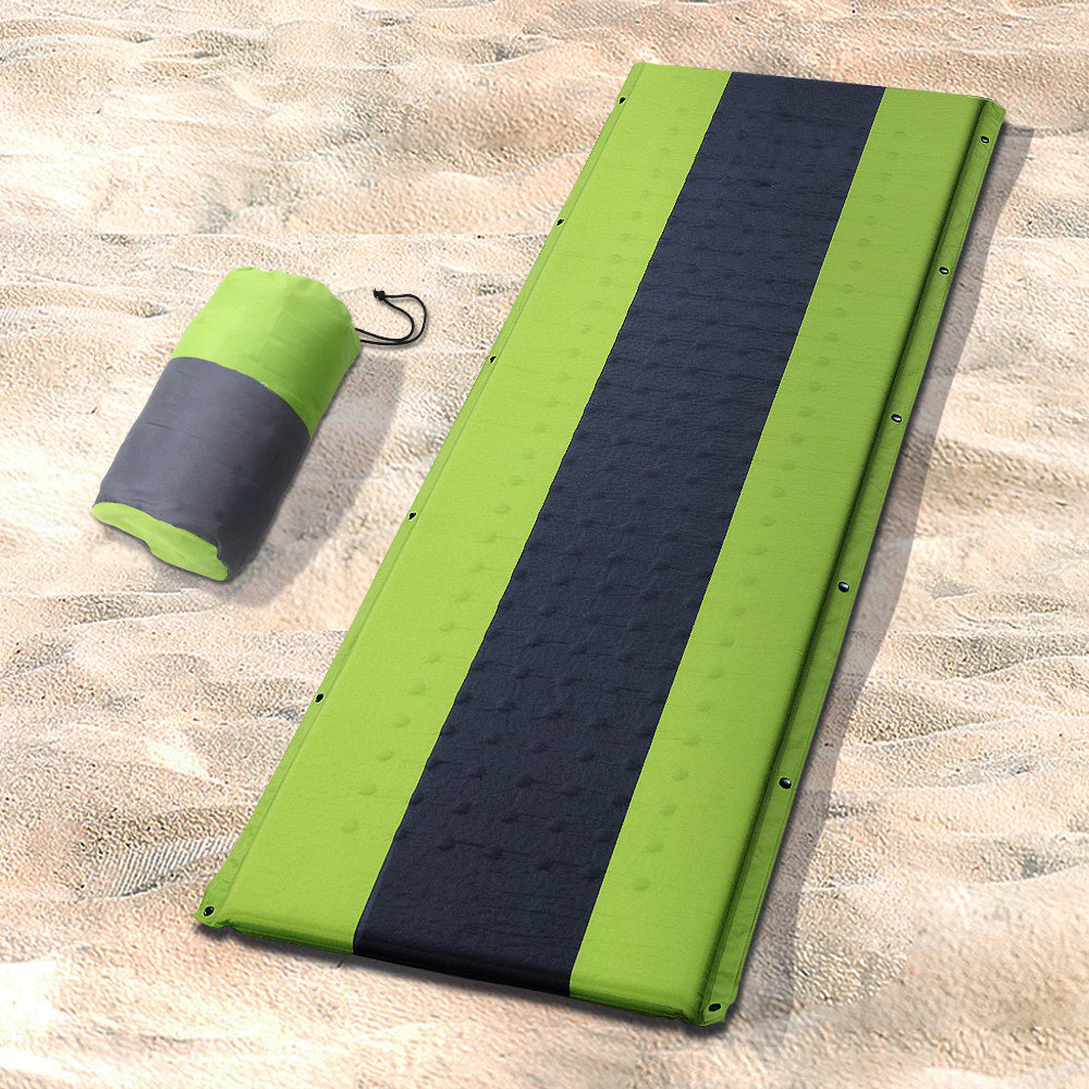 Outdoor Self Inflating Camping Mattress Green - Single