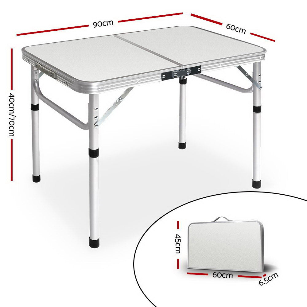 Camping Outdoor Foldable Kitchen Dining Table - White