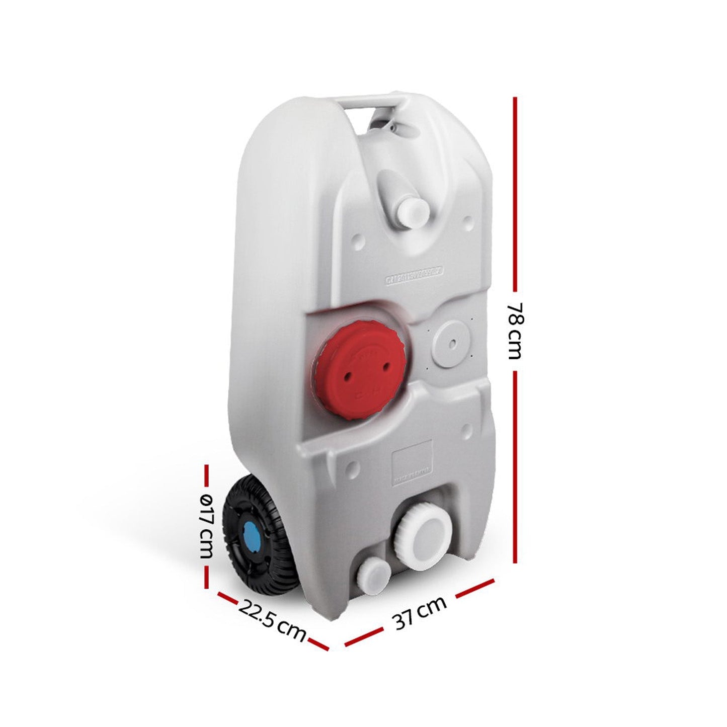 40L Portable Wheel Water Tank - Grey