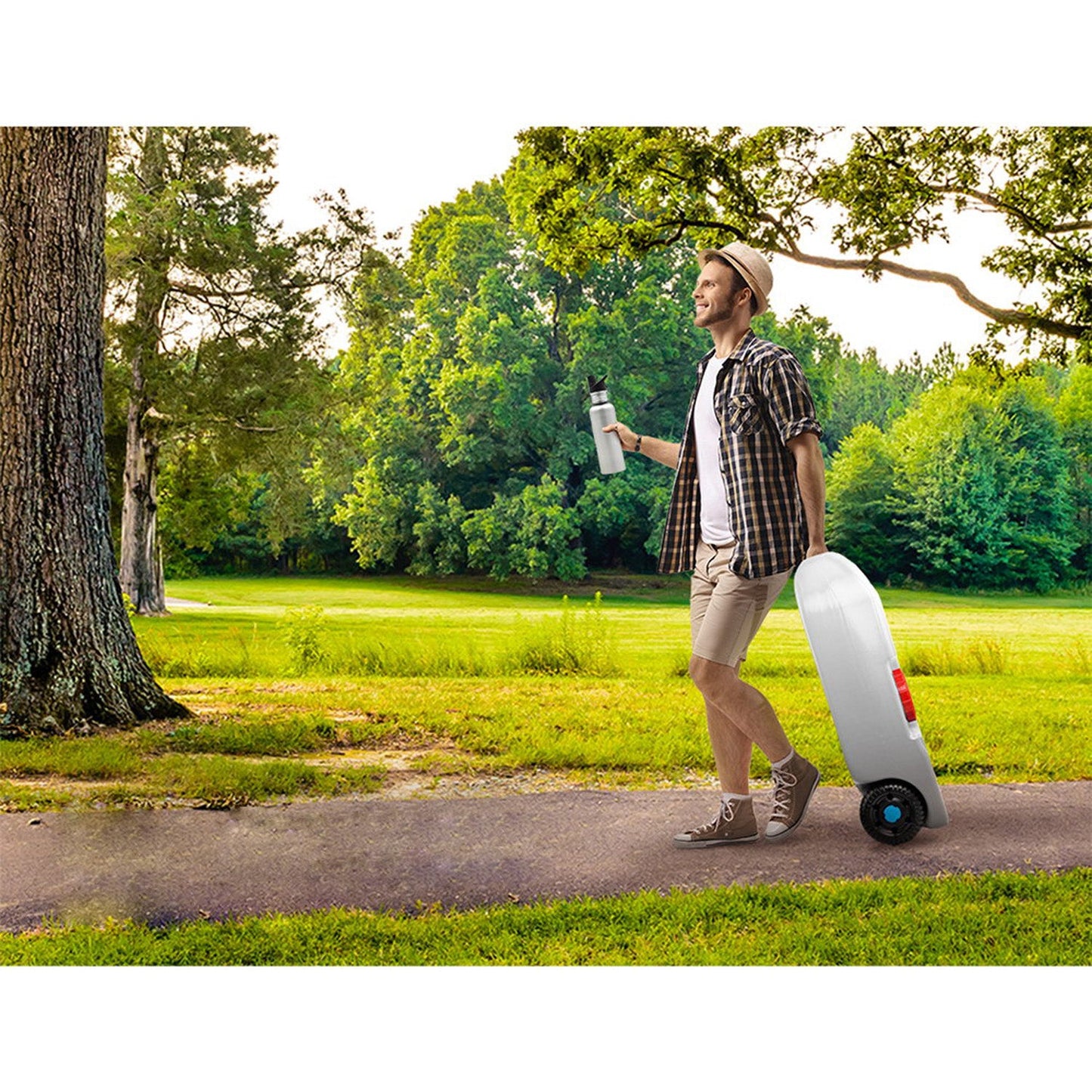 40L Portable Wheel Water Tank - Grey