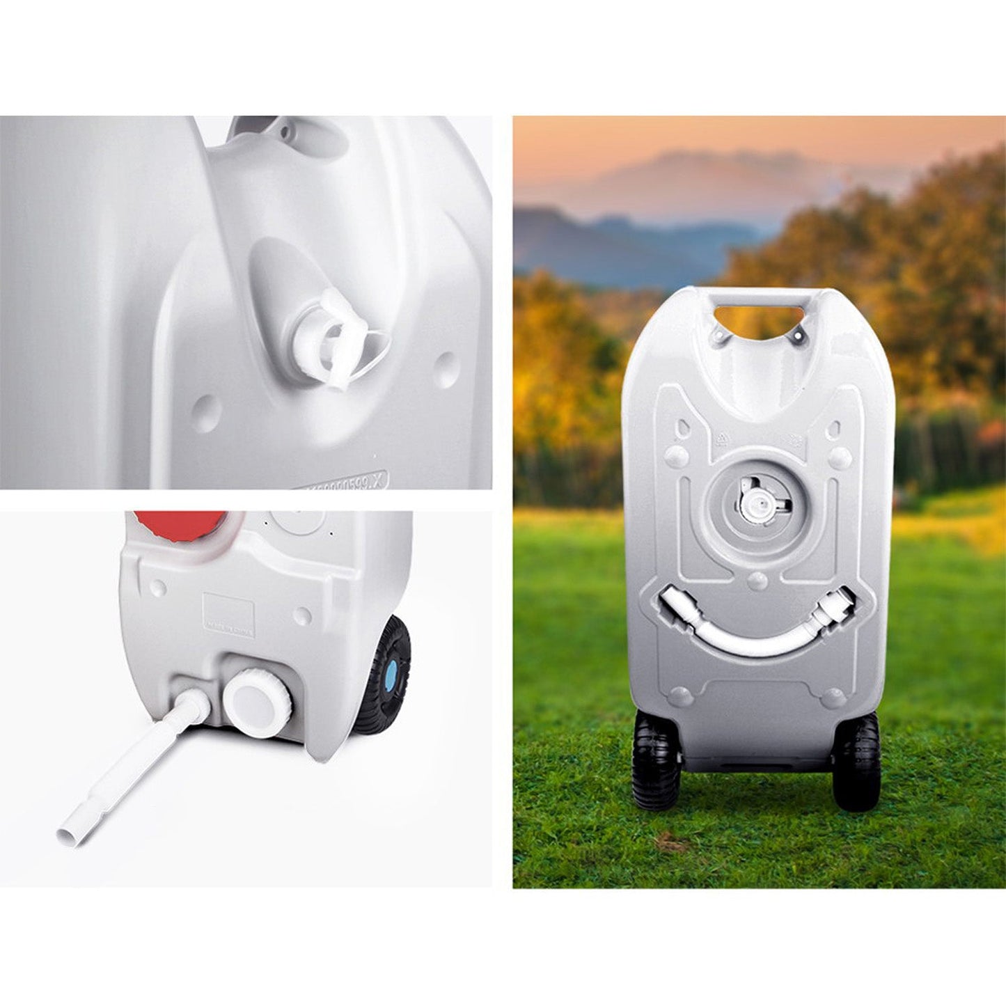 40L Portable Wheel Water Tank - Grey