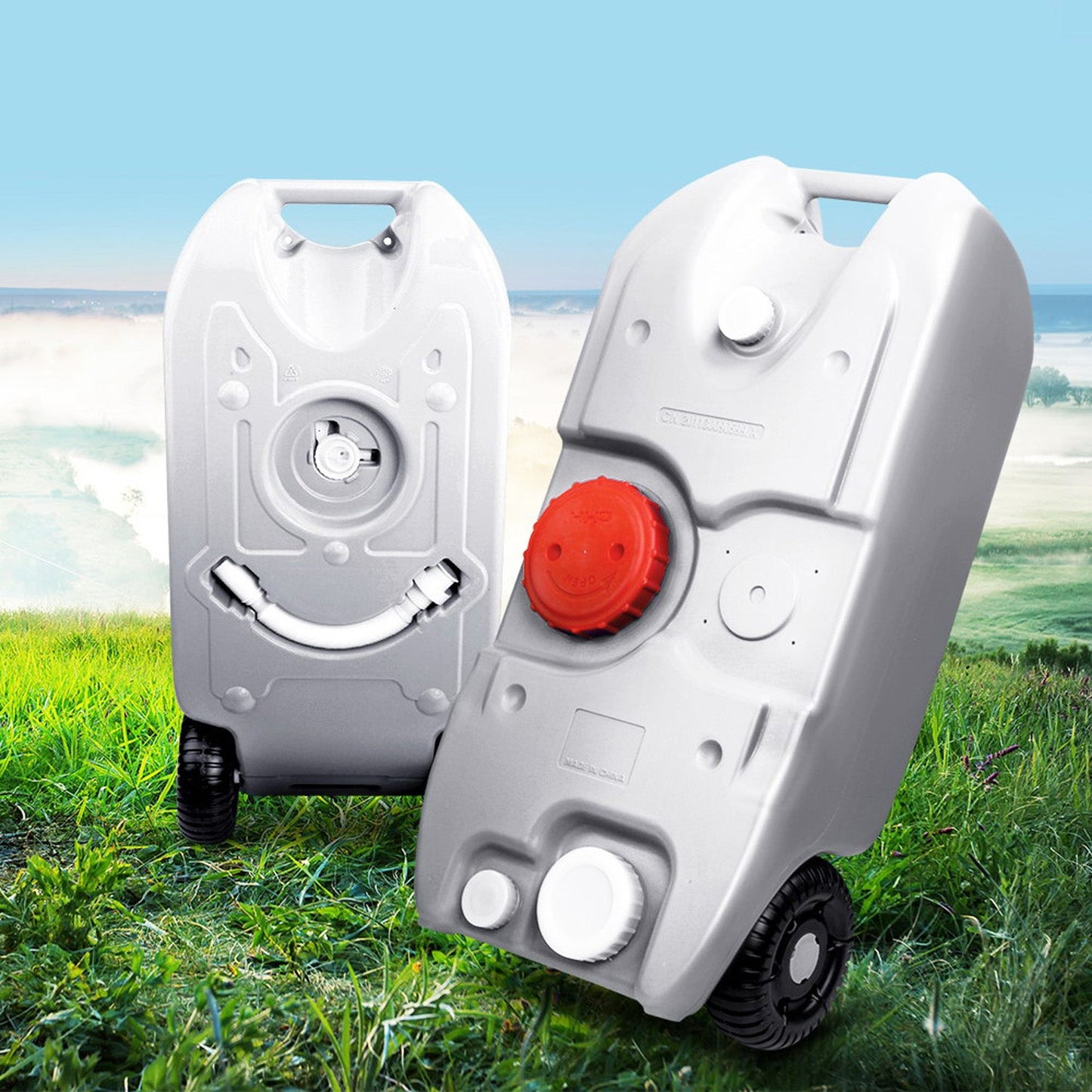 40L Portable Wheel Water Tank - Grey