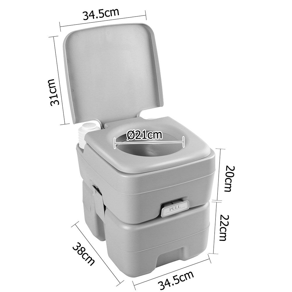 Portable Outdoor Camping 20L Toilet - Grey