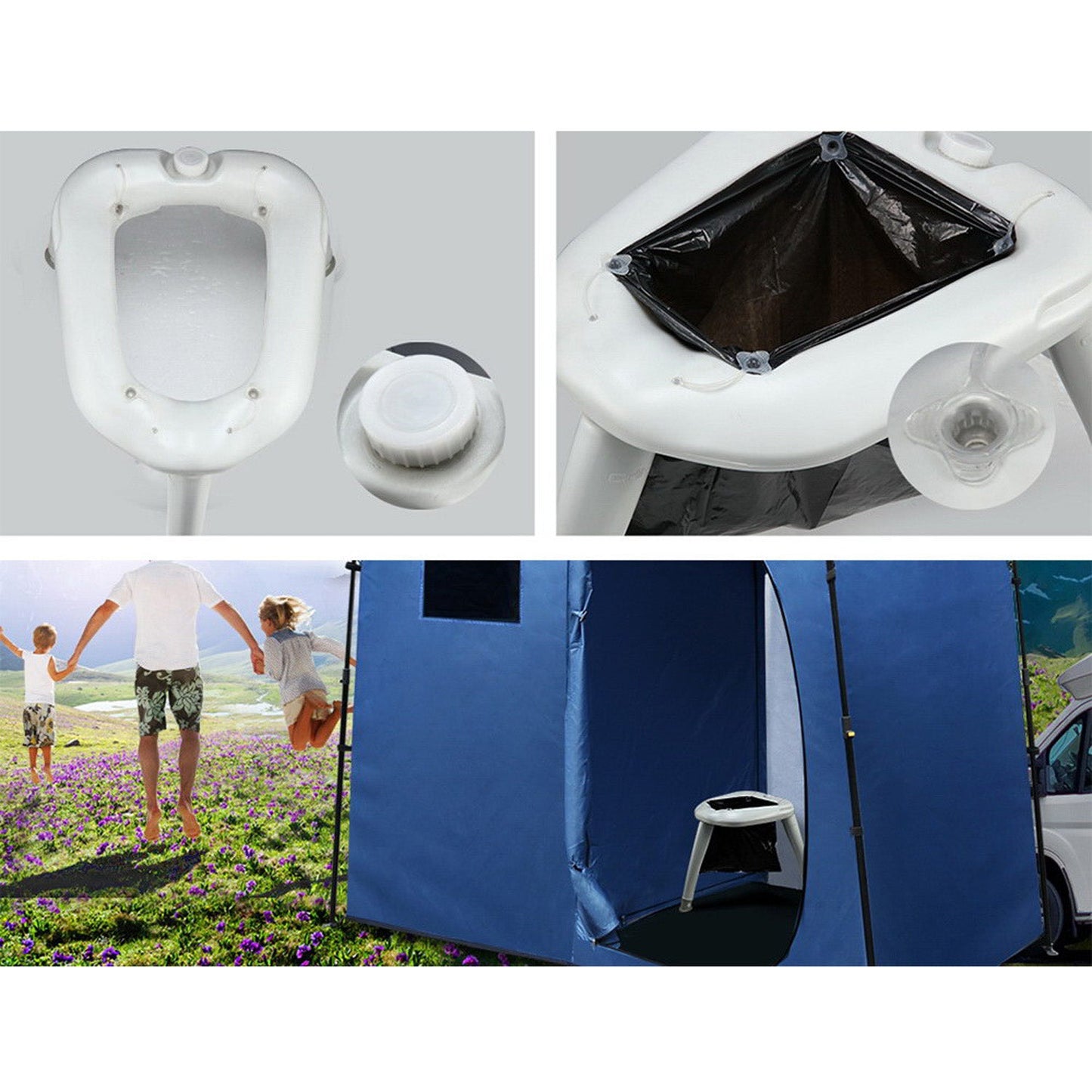 Outdoor Portable Folding Camping Toilet -3.8L