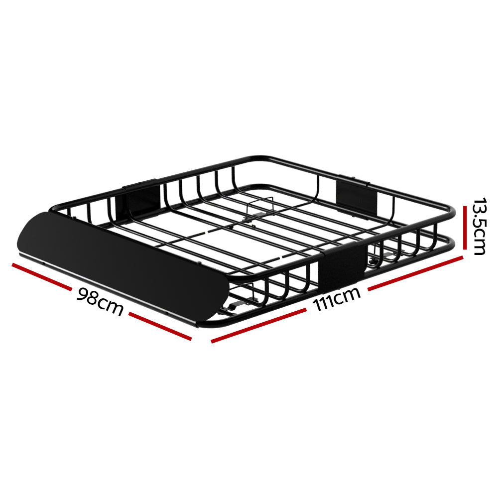 Universal Car Roof Rack Basket Luggage Carrier Steel Cargo - 111cm