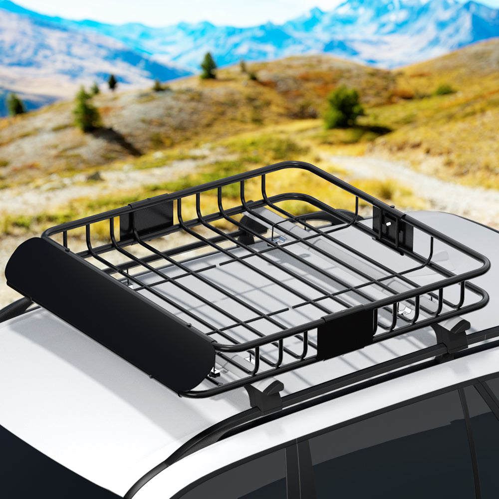 Universal Car Roof Rack Basket Luggage Carrier Steel Cargo - 111cm