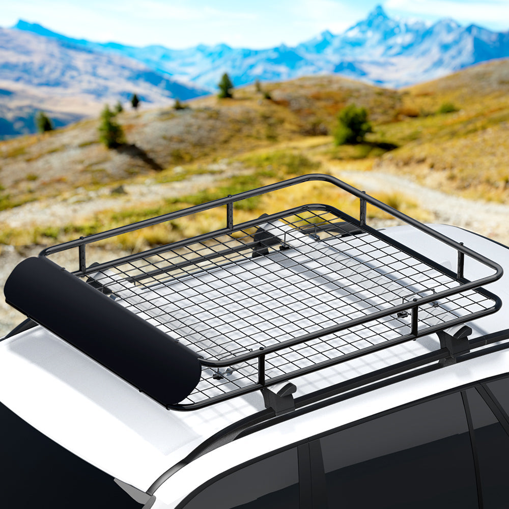 Universal Car Roof Rack Basket Luggage Carrier Steel Cargo - 123cm