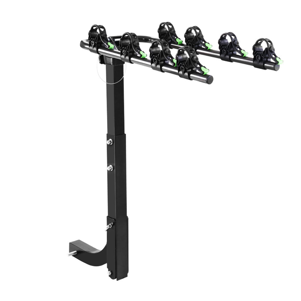 Bicycle Car Rear Carrier Hitch Mount Towbar Foldable Steel - Fits 4 Bikes