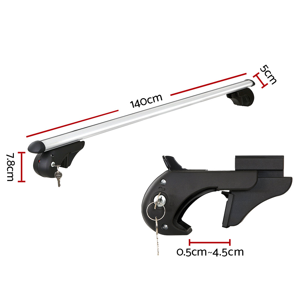 Universal Car Roof Rack Cross Bars Aluminium Carrier Silver - Up to 90kg