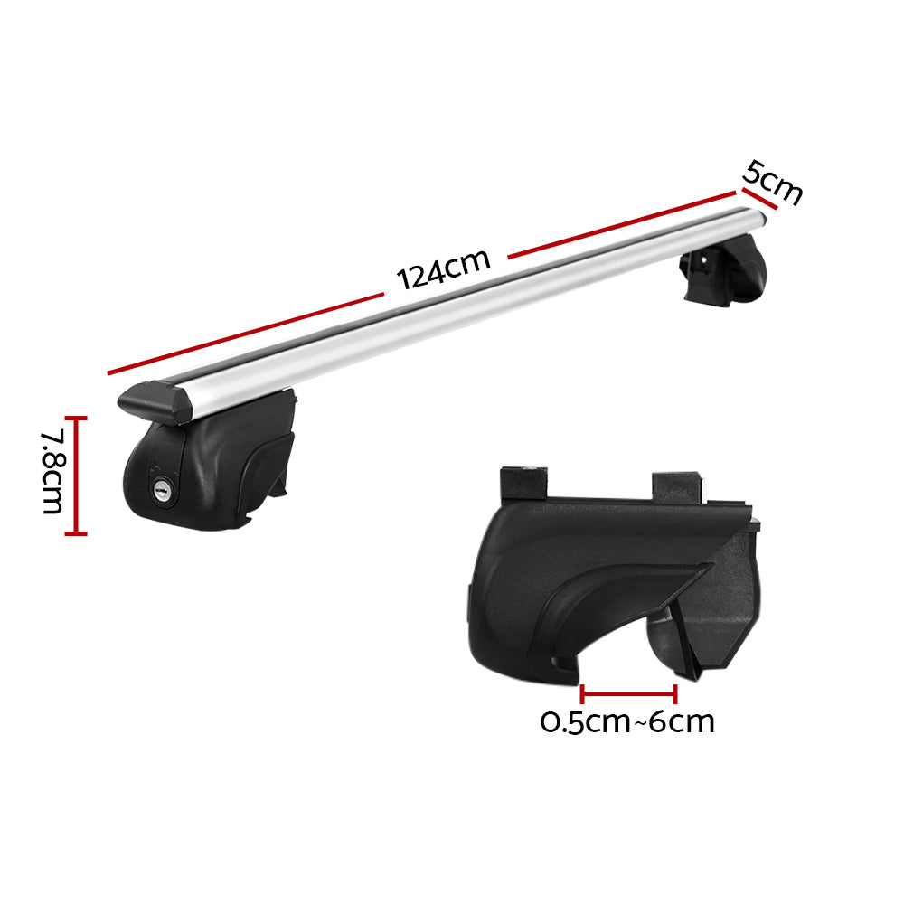 Universal Car Roof Rack Aluminium Cross Bars Silver - 111cm
