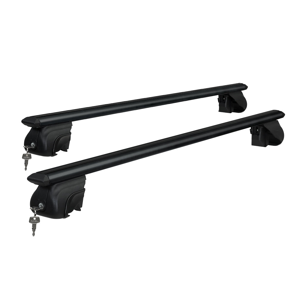Universal Car Roof Rack Aluminium Cross Bars Adjustable - Black