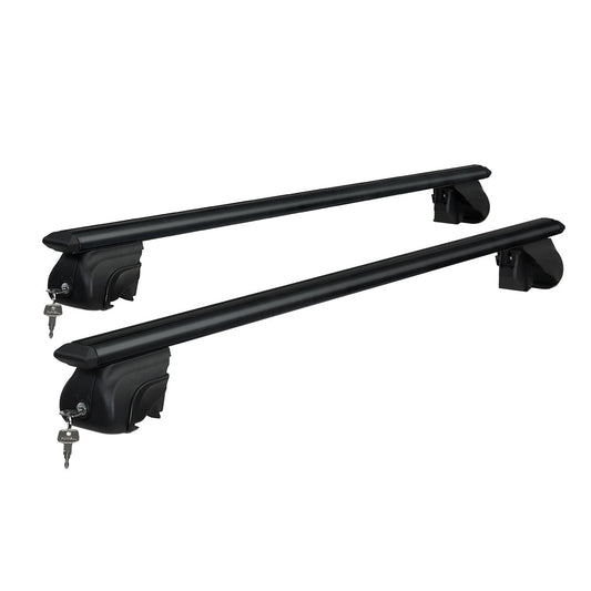 Universal Car Roof Rack Aluminium Cross Bars Adjustable - Black