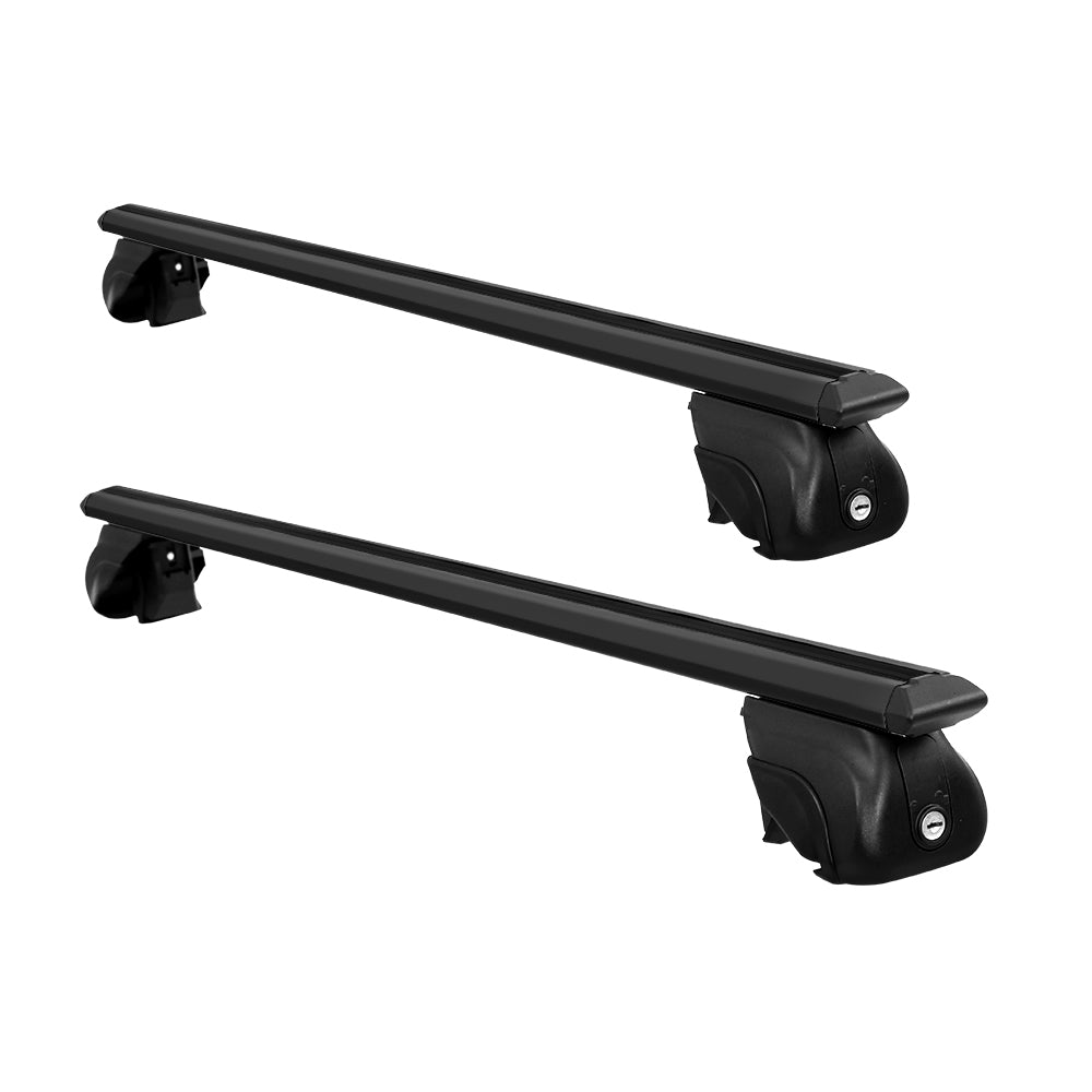 Universal Car Roof Rack Aluminium Cross Bars Adjustable - Black