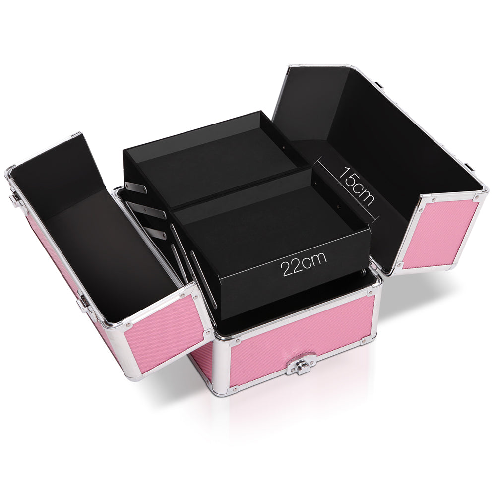 7 in 1 Portable Cosmetic Suitcase Trolley - Pink