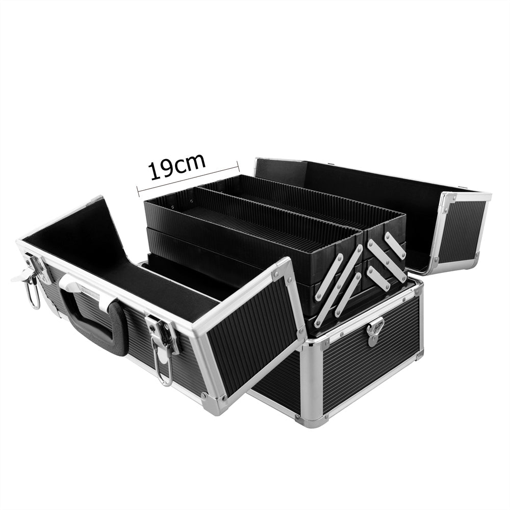 Portable Cosmetic Makeup Suitcase - Black