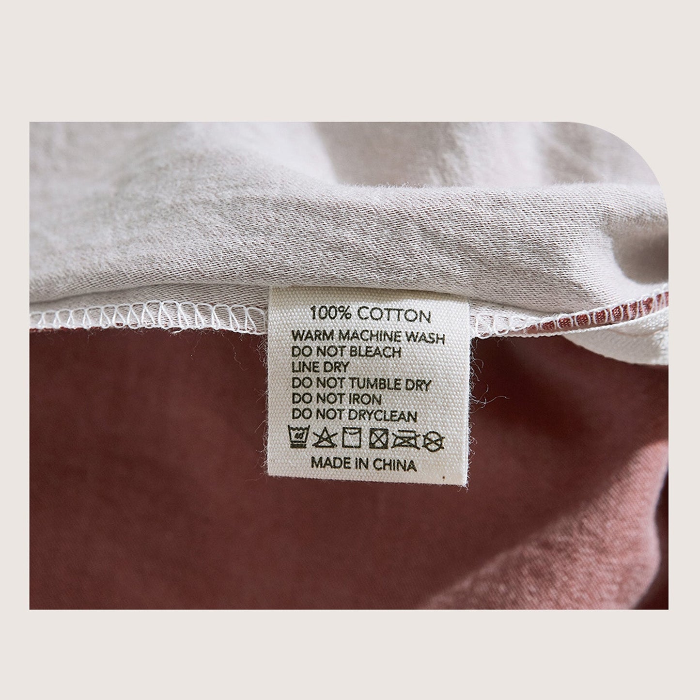 Double Size Cotton Quilt Duvet Cover Set - Red Beige