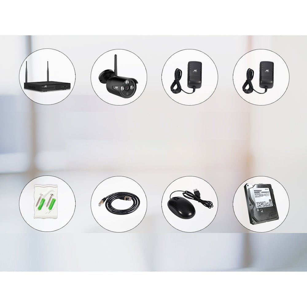 Outdoor 8CH CCTV Wifi Security Camera System Kit 1 TB - 4 Cameras