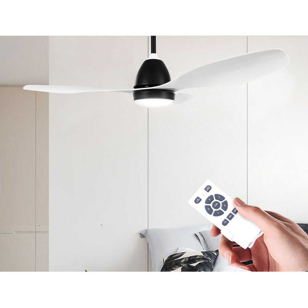 48" 3 Blade Remote LED Ceiling Fan - White