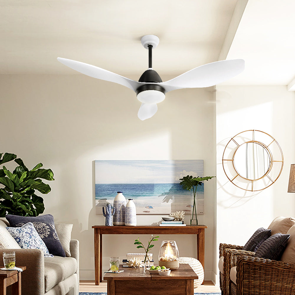 48" 3 Blade Remote LED Ceiling Fan - White