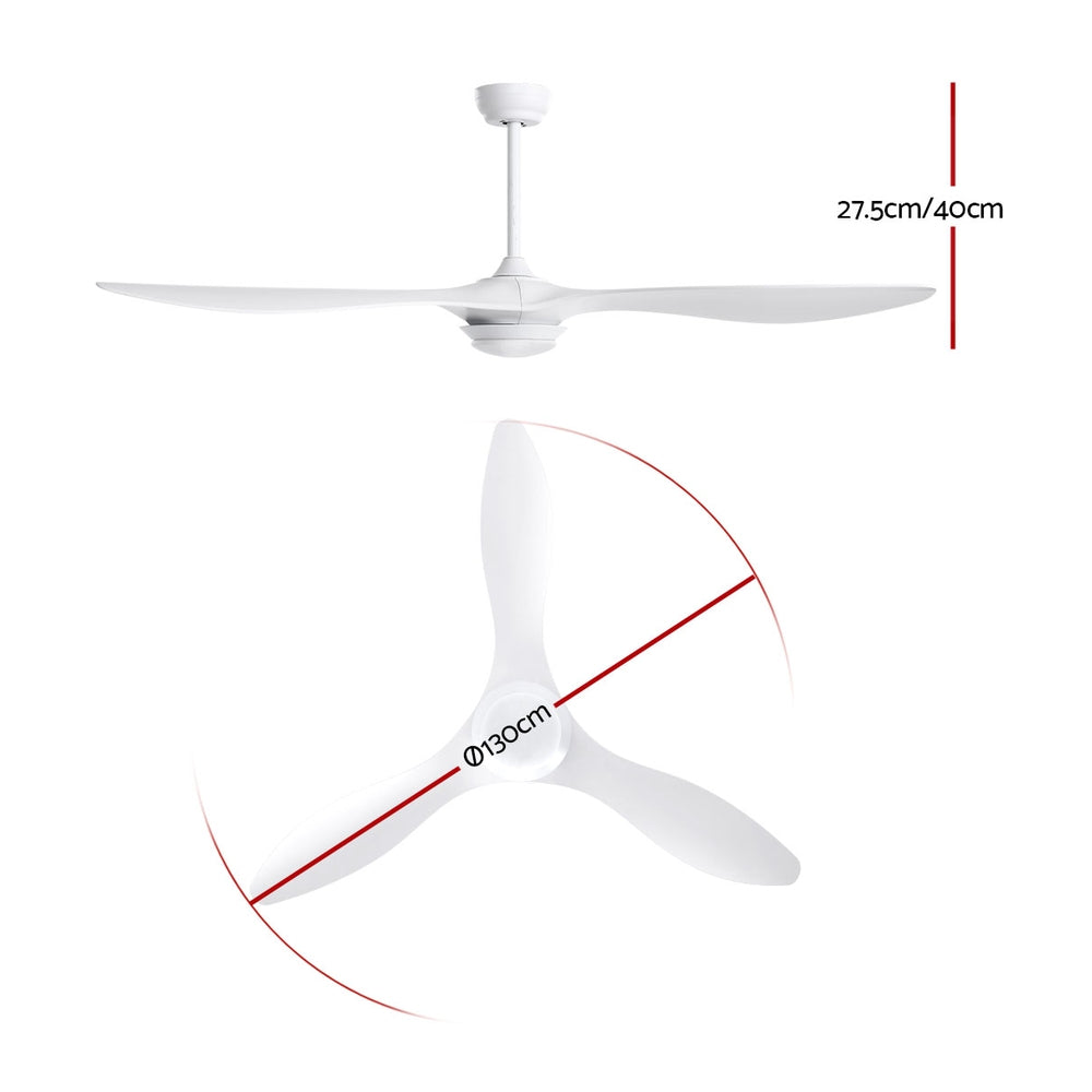 Ceiling Fan With Light Remote DC Motor 3 Blades 1300mm - 52"