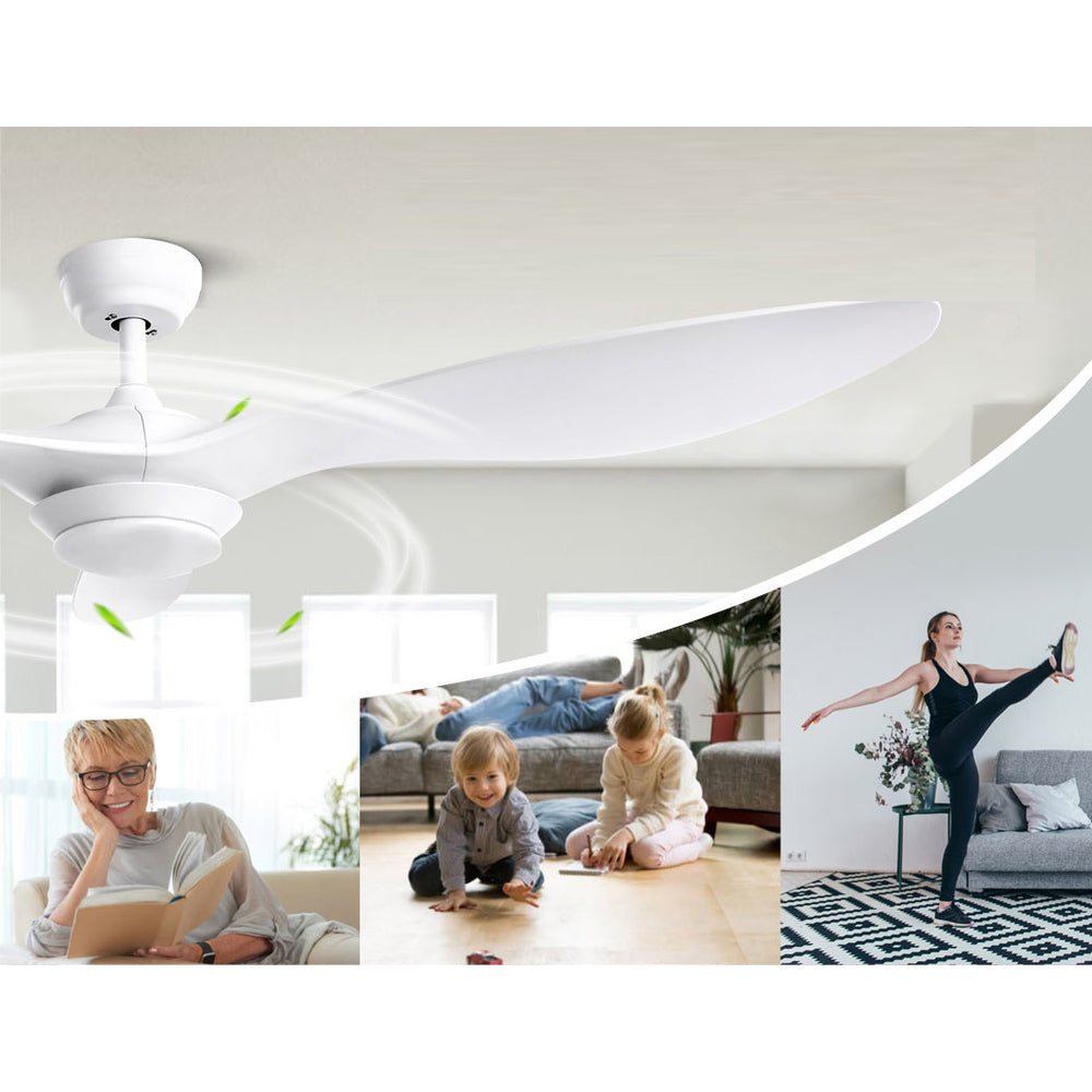 Ceiling Fan With Light Remote DC Motor 3 Blades 1300mm - 52"