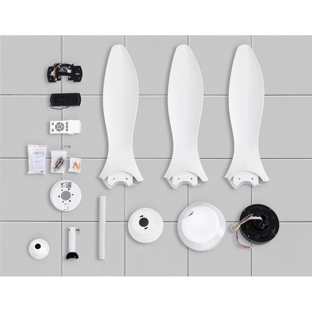 Ceiling Fan With Light Remote DC Motor 3 Blades 1300mm - 52"