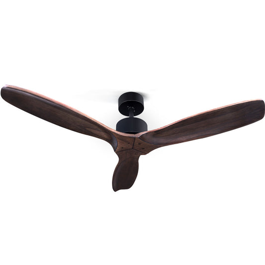 52'' Ceiling Fan With Remote Control Fans 3 Wooden Blades Timer 1300mm