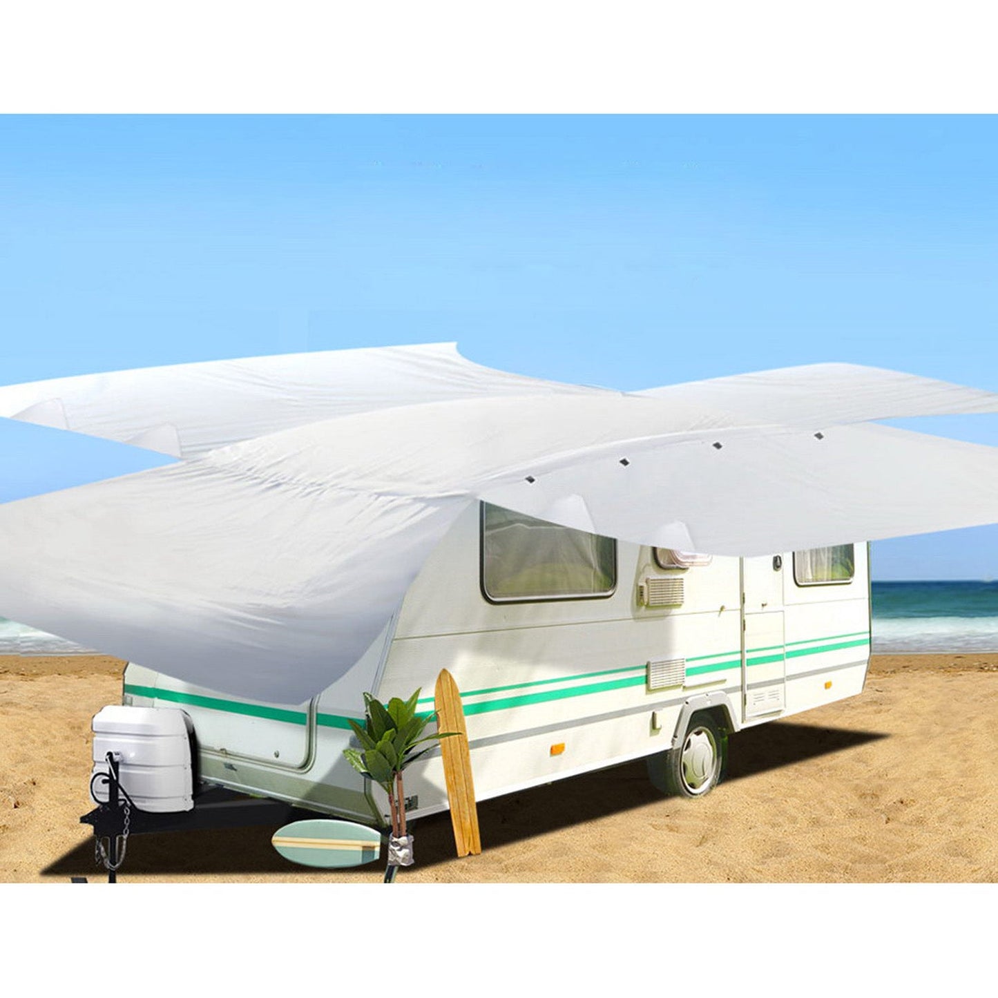 Grey Caravan Cover Campervan 4 Layer UV Water Resistant - 16-18ft