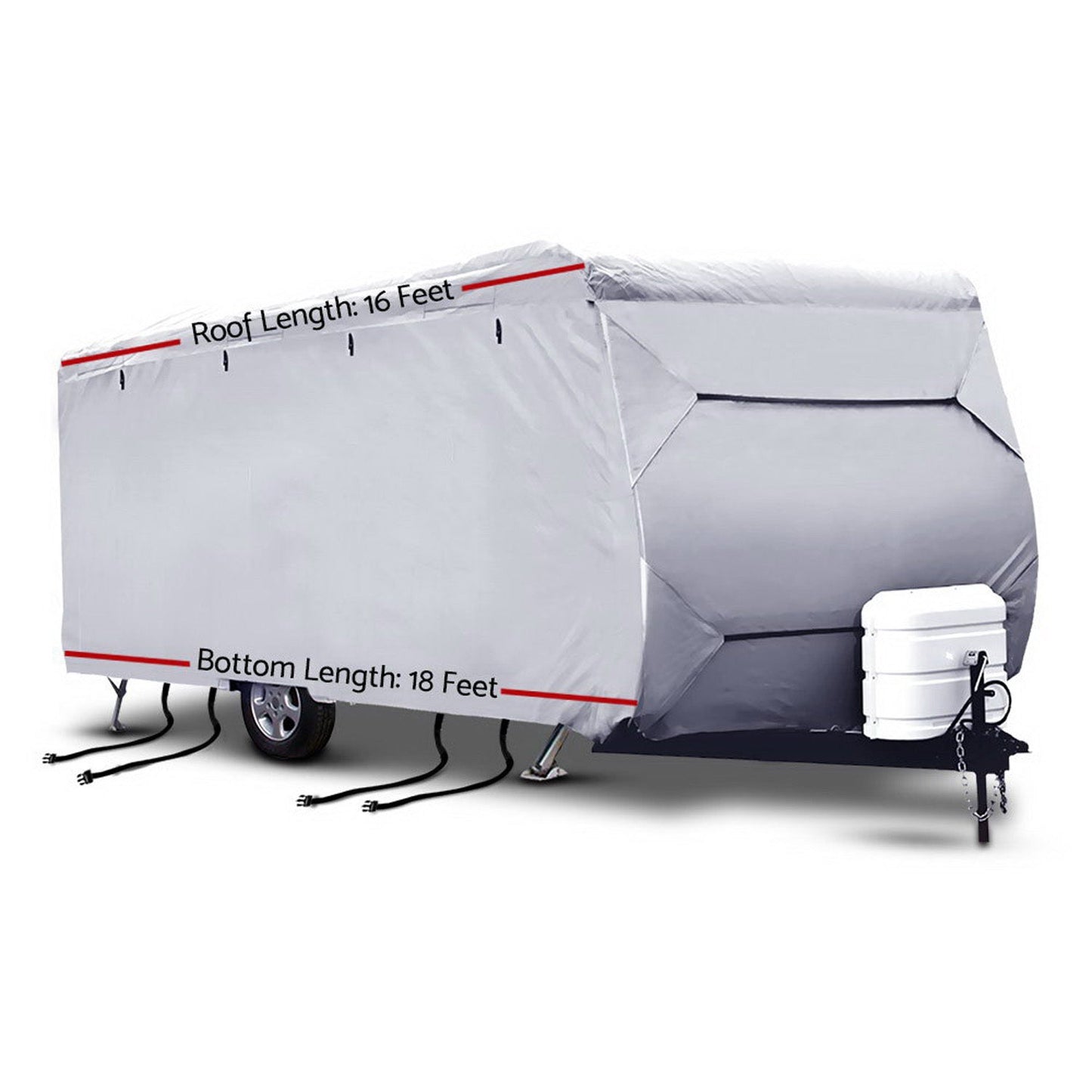 Grey Caravan Cover Campervan 4 Layer UV Water Resistant - 16-18ft