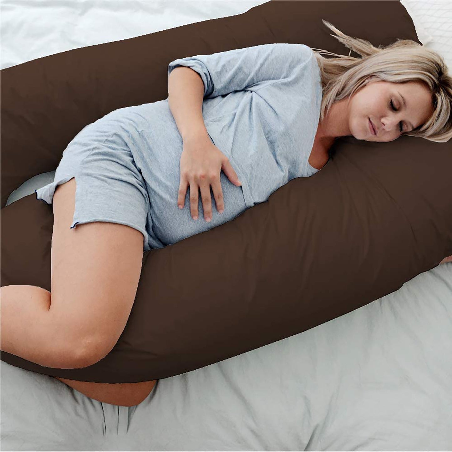 Pregnancy Maternity Nursing Pillow Body Feeding Support - Chocolate