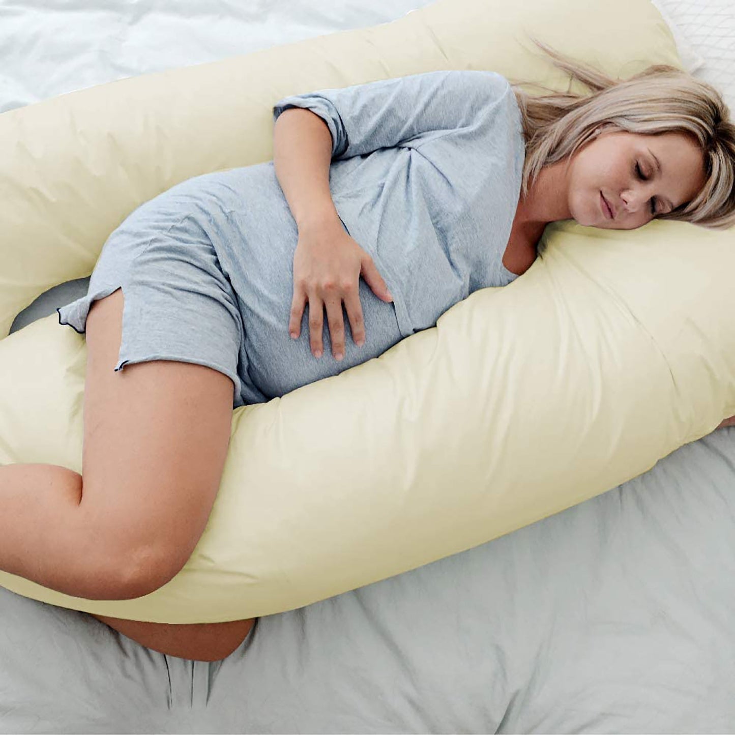 Pregnancy Maternity Nursing Pillow Body Feeding Support - Cream