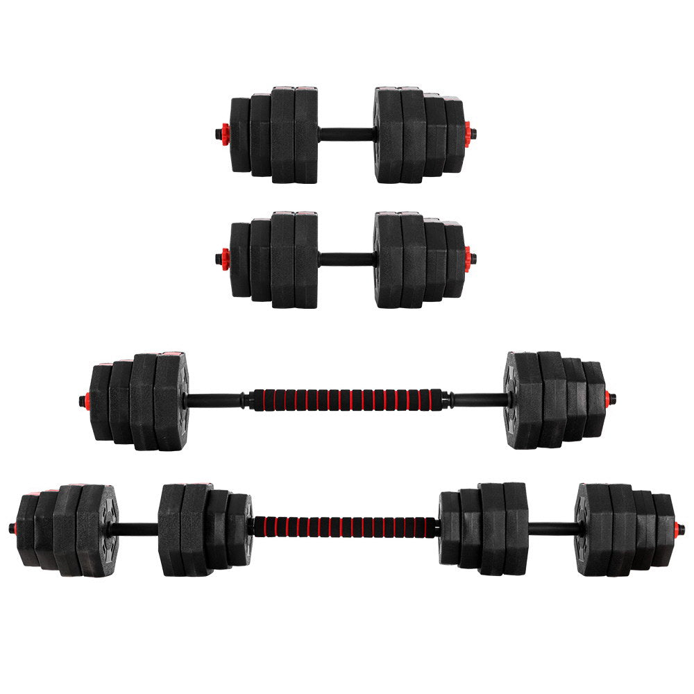 2 in 1 Dumbbell and Barbell Weight Set - 40KG