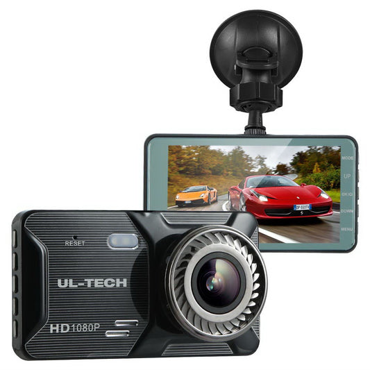 1080P 4" Dash Camera Dual Lens Car DVR Recorder Front Rear Night Vision