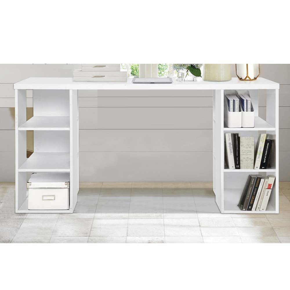 Office Desk Workstation with 3 Level Shelf - White