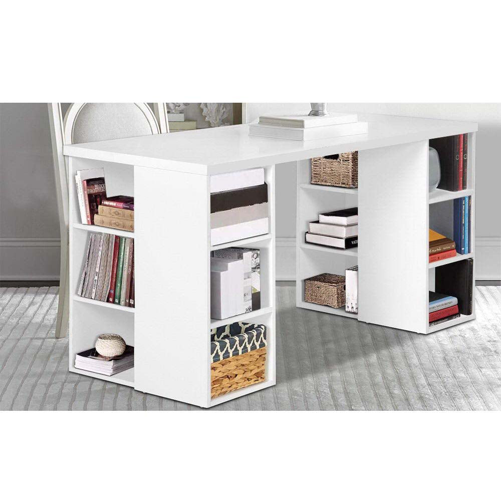 Office Desk Workstation with 3 Level Shelf - White