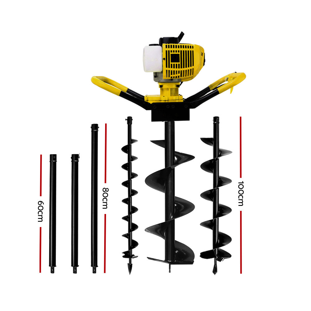 Petrol Post Fence Hole Digger Auger Bits Drill Extension - 80CC