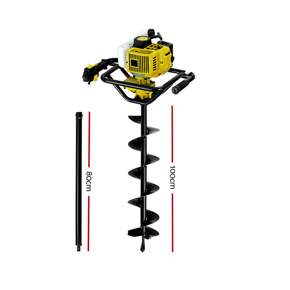 Petrol Post Hole Digger Auger Bits Drill Fence Extension 200mm - 92CC