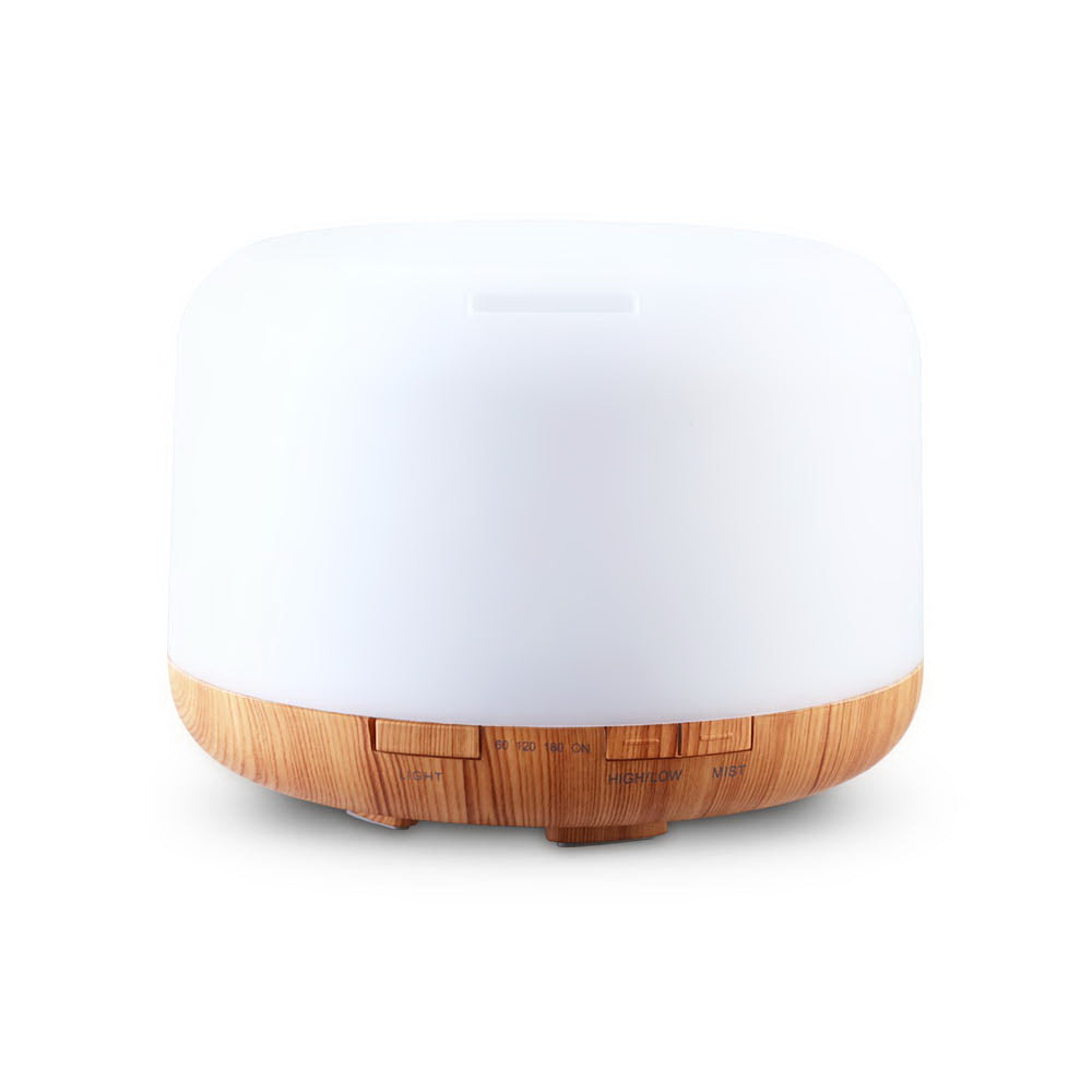 Aromatherapy Diffuser Humidifier Wood - 7 Colour LED
