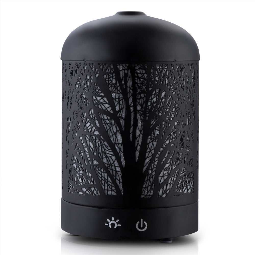 Aroma Diffuser Aromatherapy LED Night Light Black Forrest Pattern 160ml