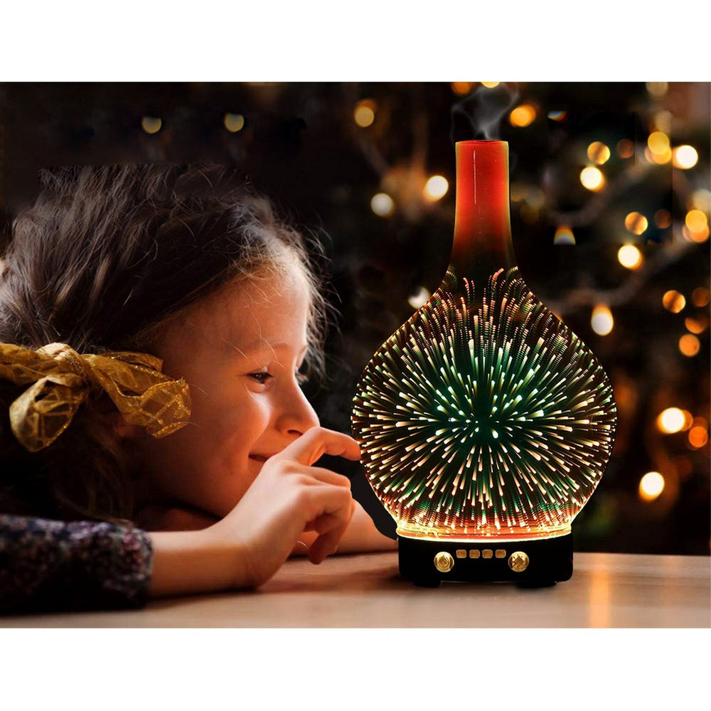 Aromatherapy Diffuser Humidifier Wood - 7 Colour LED