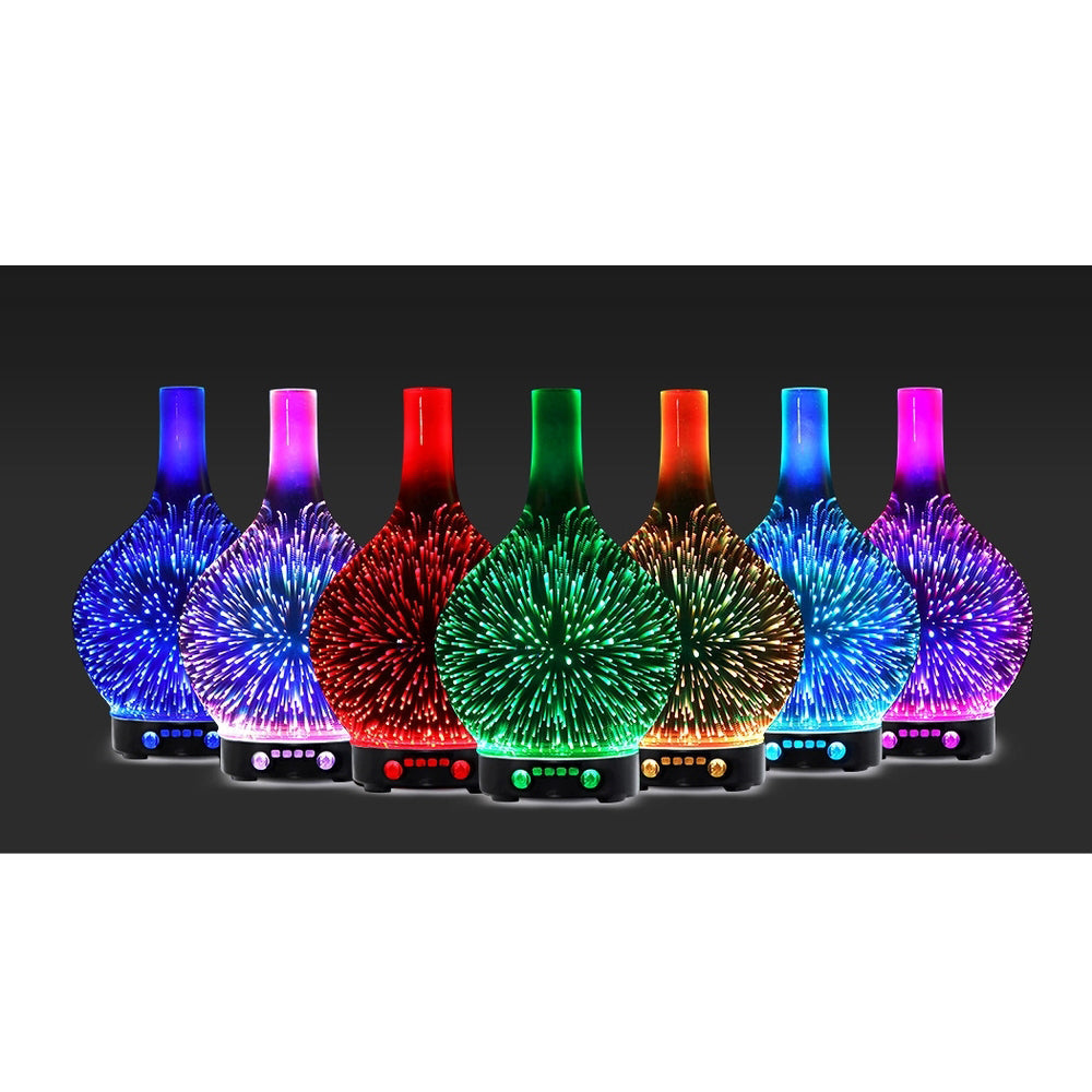 Aromatherapy Diffuser Humidifier Wood - 7 Colour LED