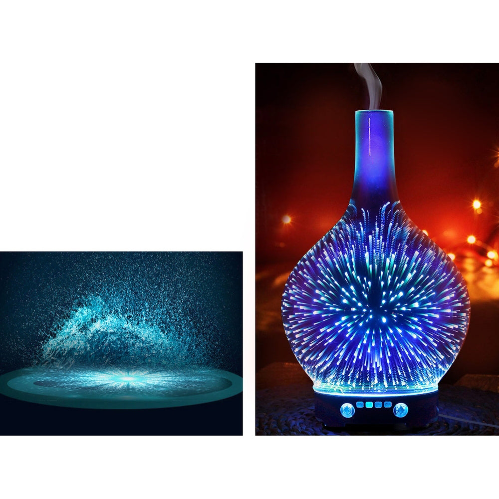 Aromatherapy Diffuser Humidifier Wood - 7 Colour LED
