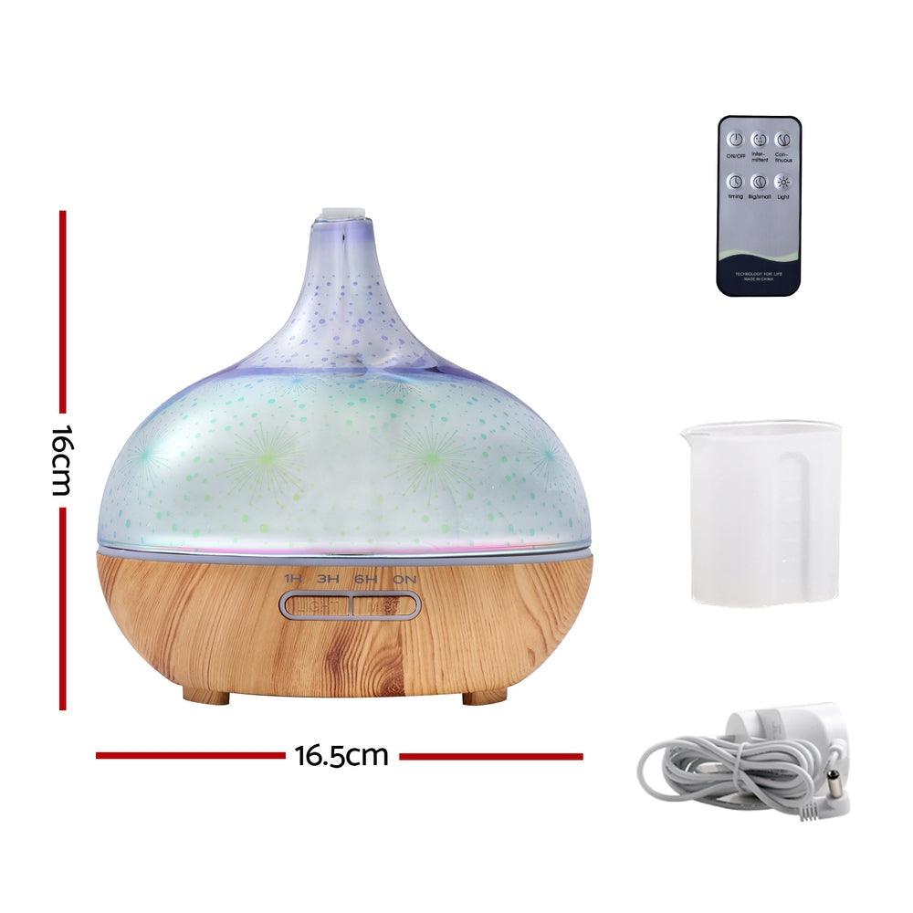 Aroma Aromatherapy Diffuser 3D LED Night Light  Purifier 400ml