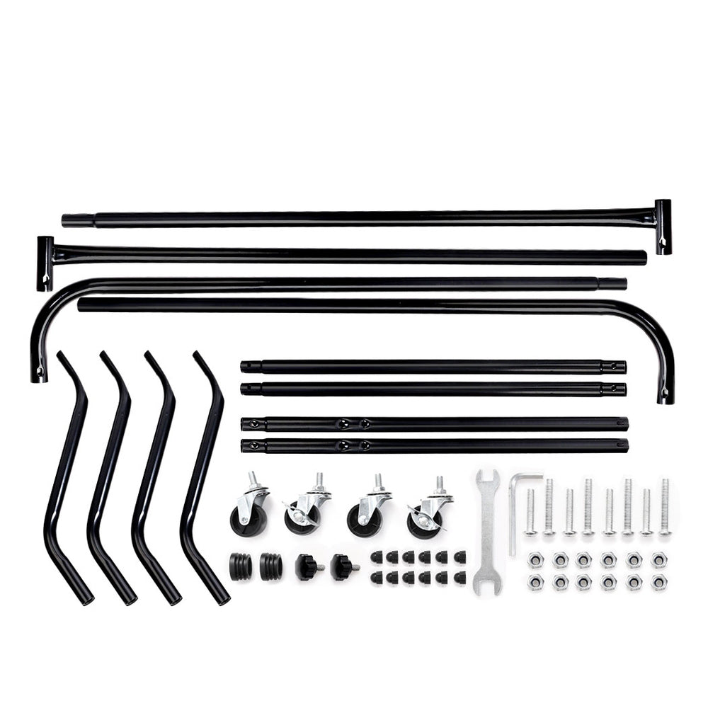 Metal Garment Rack Rail Hanger Set of 2 - Black